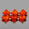 3.30 mm 6 pcs Round Diamond Cut AAA Fire Intense Mandarin Orange Spessartite Garnet Natural {Flawless-VVS}