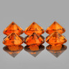 3.30 mm 6 pcs Round Diamond Cut AAA Mandarin Orange Spessartite Garnet Natural (Flawless-VVS1}