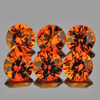 3.50 mm 6 pcs Round Diamond Cut AAA Mandarin Orange Spessartite Garnet Natural (Flawless-VVS1}