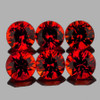 3.50 mm 6 pcs Round Diamond Cut Mandarin Orange Red Spessartite Garnet Natural (Flawless-VVS}