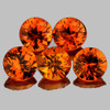3.70 mm 5 pcs Round Brilliant Cut Extreme Brilliancy AAA Mandarin Orange Spessartite Garnet Natural (Flawless-VVS1}--AAA Grade