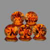 3.70 mm 5 pcs Round Diamond Cut Intense Fanta Orange Spessartite Garnet Natural (Flawless-VVS1}