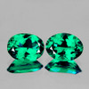 8x6 mm 2 pcs Oval AAA Fire Natural Emerald Green Topaz {Flawless-VVS1}