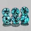 4.30 mm 6 pcs Round AAA Fire Natural Electric Blue Zircon {Flawless-VVS1}