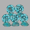 4.50 mm 5 pcs Round AAA Fire Natural Electric Blue Zircon {Flawless-VVS1}