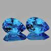 9x6 mm 2 pcs Pear AAA Fire Intense Swiss Blue Topaz Natural {Flawless-VVS1}