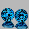 8.00 mm 2 pcs Round Brilliant Cut Extreme Brilliancy Intense London Blue Topaz Natural {Flawless-VVS}--AAA Grade
