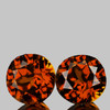 6.00 mm 2 pcs {2.01 cts} Round Brilliant Cut AAA Fire Cognac Orange Mali Garnet Natural {Flawless-VVS}