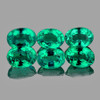 4x3 mm 6 pcs Oval Cut AAA Fire Intense Blue Green Emerald Natural