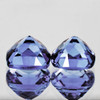 5.00 mm 2pcs Cushion AAA Fire Natural Top Purple Blue Tanzanite {Flawless-VVS1}