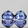 6.00 mm 2pcs { 1.90 cts} Cushion AAA Fire Top Purple Blue Tanzanite Natural {Flawless-VVS1}--AAA Grade