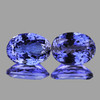 8x6 mm 2pcs  Oval AAA Fire AAA Top Purple Blue Tanzanite Natural {Flawless-VVS}