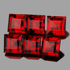 5.00 mm 6 pcs Square Best AAA Fire AAA Red Mozambique Garnet Natural {Flawless-VVS}--AAA Grade