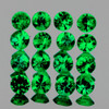 1.30 mm 80 pc Round Diamond Cut AAA Fire Emerald Green Tsavorite Garnet Natural (VVS}