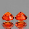 4.20 mm 2 pcs Round AAA Fire AAA Mandarin Orange Spessartite Garnet Natural  {Flawless-VVS1}--AAA Grade