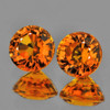 4.50 mm 2 pc Round AAA Fire Intense Fanta Orange Spessartite Garnet Natural {Flawless-VVS}