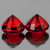 5.20 mm 2 pcs Round AAA Fire Natural Mandarin Orange Red Spessartite Garnet { Flawess-VVS}