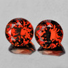 5.50 mm 2 pcs {1.88 cts} Round AAA Fire Intense Mandarin Red Orange Spessartite Garnet Natural {Flawess-VVS}