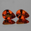 6x4 mm 2 pcs {1.00 cts} Pear AAA Fire Natural Mandarin Orange Spessartite Garnet {Flawless-VVS}