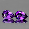 13x9 mm 2 pcs Pear AAA Fire AAA Purple Amethyst Natural {Flawless-VVS1}