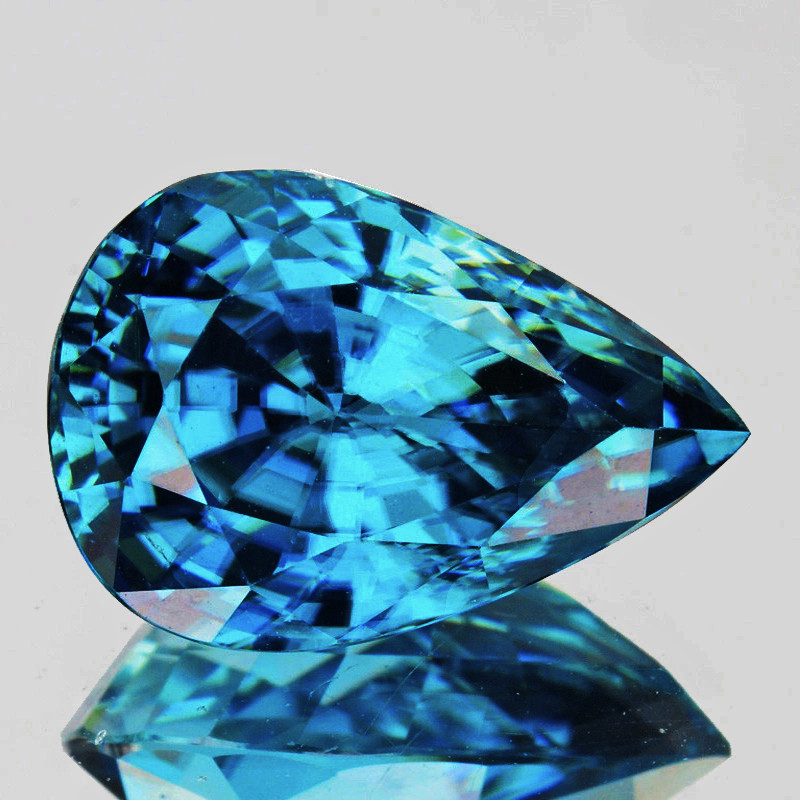 11x8 mm { 4.14 cts } Pear Superb Brilliancy Intense Electric Blue