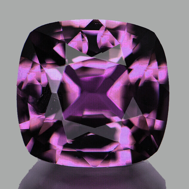 6.50mm { 1.24 cts } Cushion AAA Fire Natural Purple Spinel