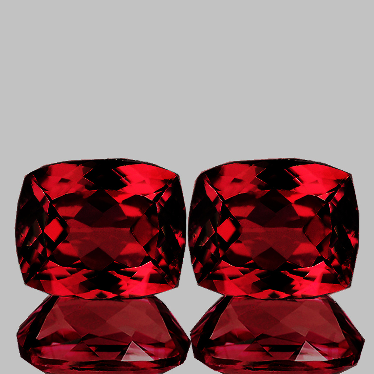 12x10 mm 2 pcs Cushion AAA Fire Crimson Red Topaz {Flawless-VVS1} - HappyGems