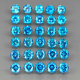 1.50 mm 70 pcs Round Machine Cut AAA Fire Intense AAA Paraiba Blue Apatite Natural {VVS}-AAA Grade