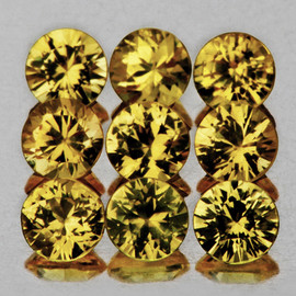 3.50 mm 9 pcs Round Brilliant Machine Cut Extreme Brilliancy Natural Imperial Yellow Zircon {Flawless-VVS1}--AAA Grade