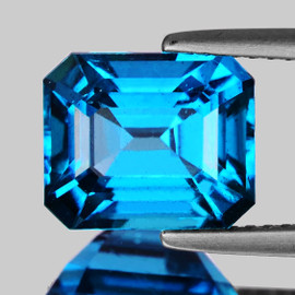 6x5 mm 1 pcs {1.05 cts} Emerald Cut Best AAA Fire Intense AAA Electric Blue Zircon Natural {Flawless-VVS1}--AAA Grade