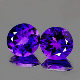 11.00 mm 2pcs Round Best AAA Fire Intense Royal Purple Amethyst Natural {Flawless-VVS1}--AAA Grade