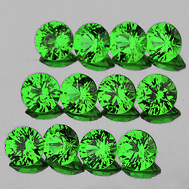2.70 mm 12 pcs Round Brilliant Cut AAA Fire AAA Chrome Green Tsavorite Garnet Natural {Flawless-VVS}--AAA Grade