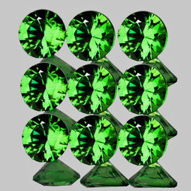2.80 mm 9 pcs Round Brilliant Cut AAA Fire AAA Chrome Green Tsavorite Garnet Natural {Flawless-VVS}--AAA Grade