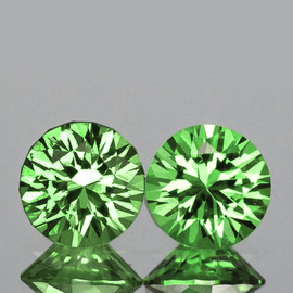 3.70 mm 2 pcs Round AAA Fire Natural Chrome Green Tsavorite Garnet {Flawless-VVS}--AAA Grade