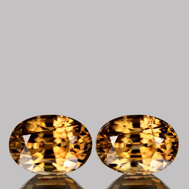 6.5x4.5mm 2 pcs Oval AAA Fire Intense Golden Yellow Zircon Natural {Flawless-VVS1}