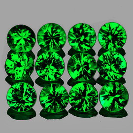 2.70 mm 12 pcs Round Brilliant Cut Extreme Brilliancy AAA Emerald Green Tsavorite Garnet Natural {Flawless-VVS}--AAA Grade