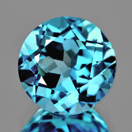 9.00 mm 1 pcs Round AAA Fire Baby Swiss Blue Topaz Natural {Flawless-VVS1}