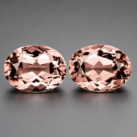 7x5 mm 2 pcs Oval Brilliant Cut AAA Fire Natural Peach Pink Morganite [Flawless-VVS]