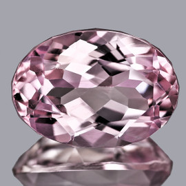 14x10 mm { 7.91 cts} Oval Brilliant Cut AAA Fire Natural Pink Morganite {Flawless-VVS}--FREE CERTIFICATE