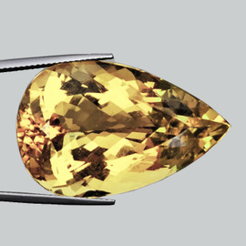 14x9 mm { 3.90 cts} Pear Brilliant Cut Extreme Brilliancy Intense Golden Yellow Beryl 'Heliodor' Natural {Flawless-VVS1}--AAA Grade