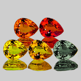 5x4 mm 5 pcs Pear AAA Fire Natural Multi Color Sapphire {Flawless-VVS}