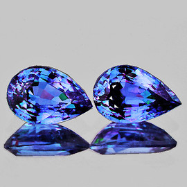 6x4 mm 2 pcs Pear AAA Fire Natural AAA Ceylon Blue Sapphire {Flawless-VVS}--AAA Grade