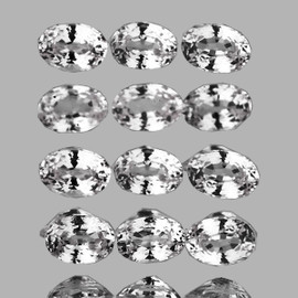 3x2 mm 12 pcs Oval AAA Fire Diamond White Sapphire Natural {Flawless-VVS}