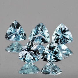 5.00 mm 5 pcs Trillion AAA Fire Natural Soft Blue Aquamarine {Flawless-VVS}