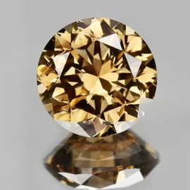 3.20 mm {0.14 cts} Round Brilliant Cut AAA Fire Intense Golden Champagne Diamond Natural {VS}