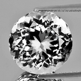 8.00 mm {1.81 cts} Round Brilliant Cut Extreme Brilliancy Natural Colorless Goshenite (White Beryl ) {Flawless-VVS}