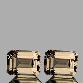 7.5x5.5 mm 2pcs { 2.24 cts} Emerald Cut AAA Fire Intense Peach Morganite Natural [Flawless-VVS]