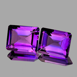 11x9 mm 2pcs Octagon AAA Fire Intense Purple Amethyst Natural (Flawless-VVS1}