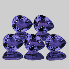 4.5x3.5 mm 5 pcs Pear AAA Fire AAA Violet Blue Sapphire Natural {Flawless-VVS}--AAA Grade