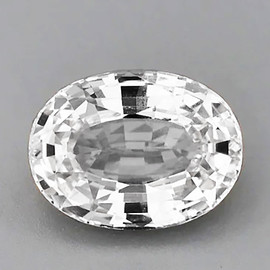 7.5x5.5 mm { 1.57 cts} Oval AAA Fire Natural Diamond White Ceylon Sapphire {Flawless-VVS}--AAA Grade